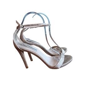 Steve Madden Gold ankle strap stiletto heels sandals pumps size 8